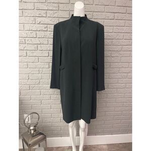 Alfani Women Black Petite Mock Neck Long Sleeve Duster Jacket Size 14P